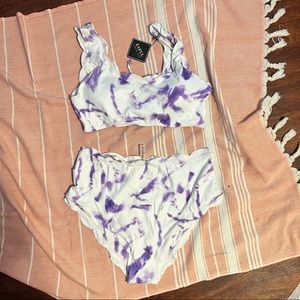 brand new! Zaful Two Piece Purple Tie-Dye Swim